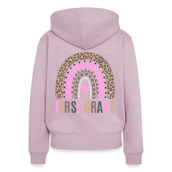 First grade teachers back to school - Women's Premium Organic Zip Hoodie - dusky pink - Back - Julia (174cm)