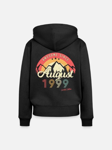 Legendär August 1999 - Frauen Premium Bio Zip Hoodie - Schwarz