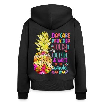 Childcare Daycare Provider Teacher - Women's Premium Organic Zip Hoodie - black - Back - Julia (174cm)