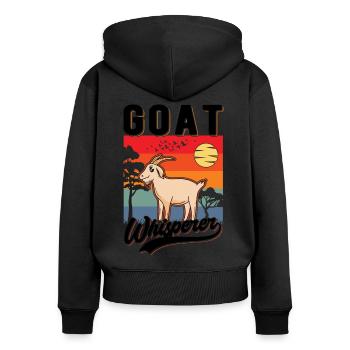 Goat Whisperer Goat Whisperer Goat Host Goat Goat - Women's Premium Organic Zip Hoodie - black - Back - Julia (174cm)