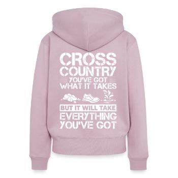 Cross Country Running Crosslauf Geländelauf Laufen - Women's Premium Organic Zip Hoodie - dusky pink - Back - Julia (174cm)