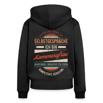 Kammerafrau Arbeitskollege Kollege Geschenk Retro - Frauen Premium Bio Zip Hoodie - Schwarz - Hinten - Julia (174cm)