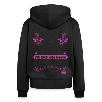 33. Geburtstag Sprüche lustig Frauen - Frauen Premium Bio Zip Hoodie - Schwarz - Hinten - Julia (174cm)