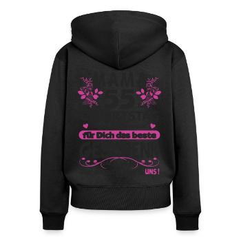 55. Geburtstag Sprüche lustig Frauen - Frauen Premium Bio Zip Hoodie - Schwarz - Hinten - Julia (174cm)