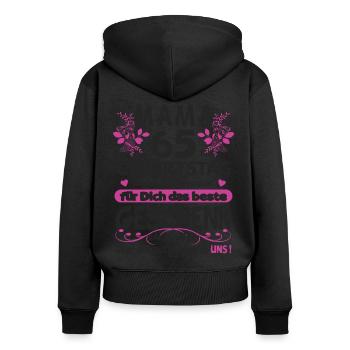 65. Geburtstag Sprüche lustig Frauen - Frauen Premium Bio Zip Hoodie - Schwarz - Hinten - Julia (174cm)