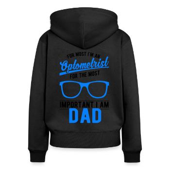 Optiker Vater Augenoptiker Geschenk - Frauen Premium Bio Zip Hoodie - Schwarz - Hinten - Julia (174cm)