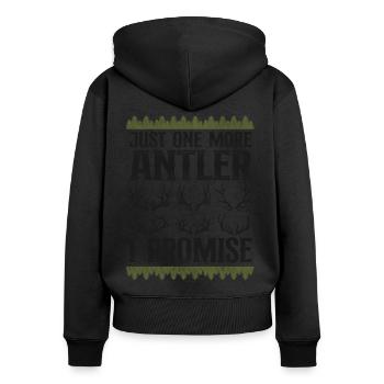 Buck Deer Hunting Hunter Vintage - Sweat à capuche zippé Premium bio Femme - noir - Dos - Julia (174cm)