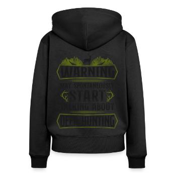 Buck Deer Hunting Hunter Vintage - Women's Premium Organic Zip Hoodie - black - Back - Julia (174cm)