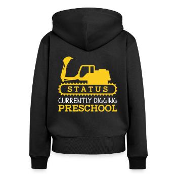 Les enfants retournent à l’école en train de creuser l’école maternelle - Sweat à capuche zippé Premium bio Femme - noir - Dos - Julia (174cm)