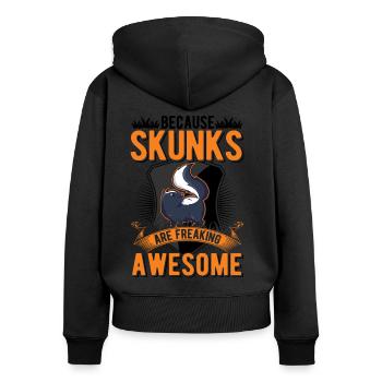 Parce que les Skunks sont des Skunk géniales - Sweat à capuche zippé Premium bio Femme - noir - Dos - Julia (174cm)