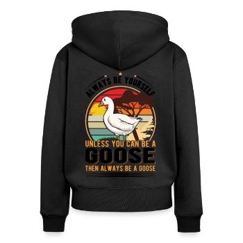 Geese Goose Breeder Goose - Women's Premium Organic Zip Hoodie - black - Back - Julia (174cm)