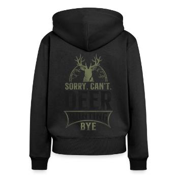 Buck Deer Hunting Hunter Vintage - Frauen Premium Bio Zip Hoodie - Schwarz - Hinten - Julia (174cm)