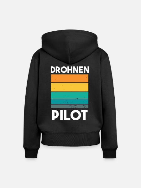 Drohnenpilot Spruch - Frauen Premium Bio Zip Hoodie - Schwarz