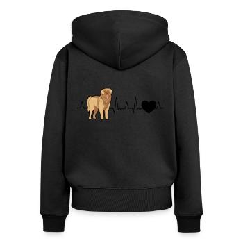 Leonberger Heartbeat - Women's Premium Organic Zip Hoodie - black - Back - Julia (174cm)