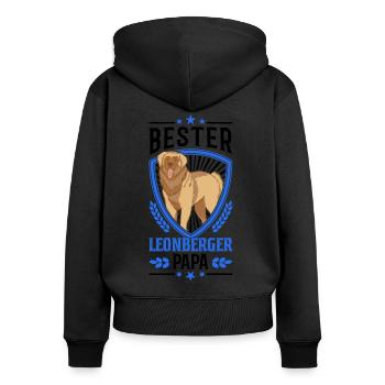 Bester Leonberger Papa - Frauen Premium Bio Zip Hoodie - Schwarz - Hinten - Julia (174cm)