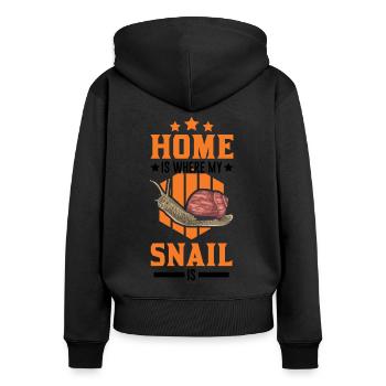 La maison est l’endroit où mon escargot est Schnecke - Sweat à capuche zippé Premium bio Femme - noir - Dos - Julia (174cm)