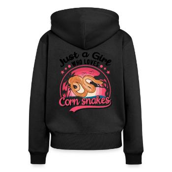 Corn Snake Fille Corn Snake - Sweat à capuche zippé Premium bio Femme - noir - Dos - Julia (174cm)