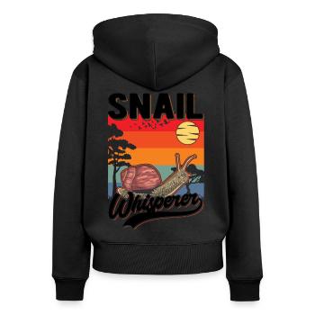 Schneckenflüsterer Schnecke Snail Whisperer - Frauen Premium Bio Zip Hoodie - Schwarz - Hinten - Julia (174cm)