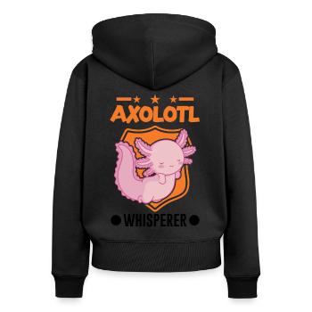 Axolotl Flüsterer Axolotl Whisperer - Sweat à capuche zippé Premium bio Femme - noir - Dos - Julia (174cm)