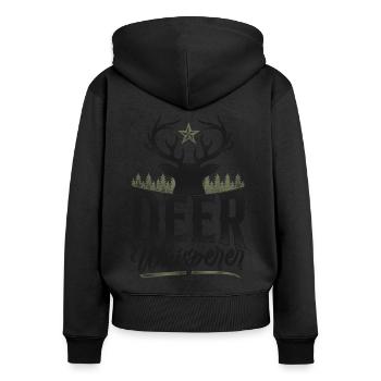 Buck Deer Hunting Hunter Vintage - Sweat à capuche zippé Premium bio Femme - noir - Dos - Julia (174cm)