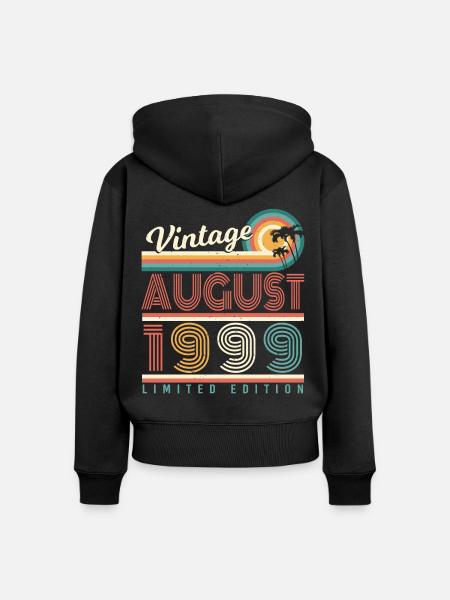Geburtsmonat August 1999 - Frauen Premium Bio Zip Hoodie - Schwarz