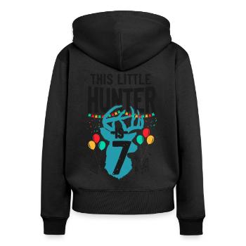 Buck Deer Hunting Hunter Kid - Women's Premium Organic Zip Hoodie - black - Back - Julia (174cm)