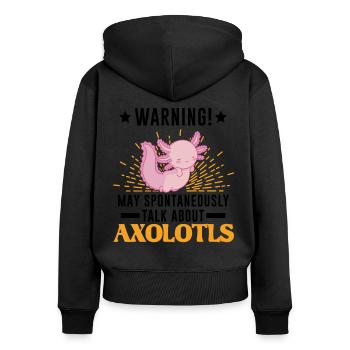 Axolotl Cadeau Queue Lurch - Sweat à capuche zippé Premium bio Femme - noir - Dos - Julia (174cm)