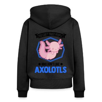 Axolotl Gift Tail Lurch Axolotl - Women's Premium Organic Zip Hoodie - black - Back - Julia (174cm)