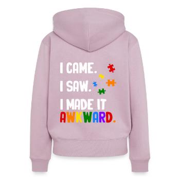 Autism - Women's Premium Organic Zip Hoodie - dusky pink - Back - Julia (174cm)