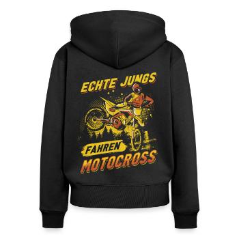 Motocross Enduro Offroad Dirt Bike Superbike Motor - Frauen Premium Bio Zip Hoodie - Schwarz - Hinten - Julia (174cm)