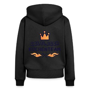 Zeltlager Küchenteam Zeltlagerküche - Frauen Premium Bio Zip Hoodie - Schwarz - Hinten - Julia (174cm)