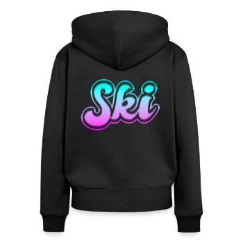 ski - Sweat à capuche zippé Premium bio Femme - noir - Dos - Julia (174cm)