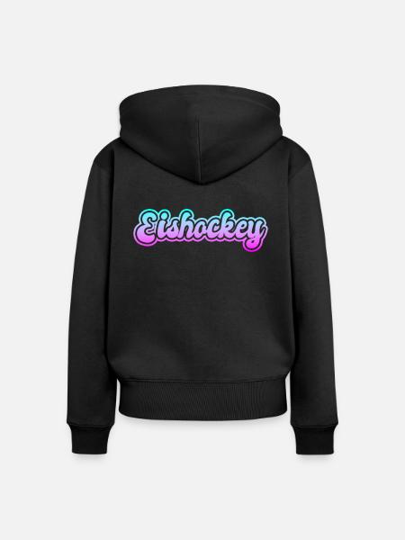 Eishockey - Frauen Premium Bio Zip Hoodie - Schwarz