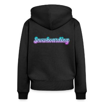 Snowboarding - Frauen Premium Bio Zip Hoodie - Schwarz - Hinten - Julia (174cm)
