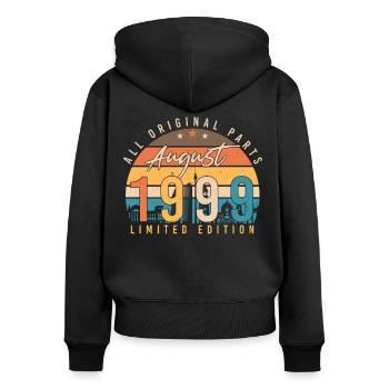 Geboren Im August 1999 - Frauen Premium Bio Zip Hoodie - Schwarz - Hinten - Julia (174cm)