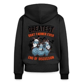 Greatest Goat Farmer Goat Farm Goat - Women's Premium Organic Zip Hoodie - black - Back - Julia (174cm)