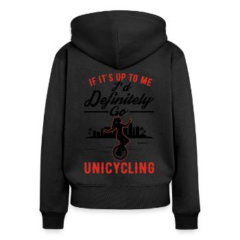 Unicycliste Cadeau Monocycle Fille - Sweat à capuche zippé Premium bio Femme - noir - Dos - Julia (174cm)