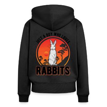 Lapin Jeune Lapin Lapin Lapin - Sweat à capuche zippé Premium bio Femme - noir - Dos - Julia (174cm)