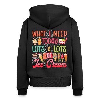 Ice Cream Cone Popsicle What I - Frauen Premium Bio Zip Hoodie - Schwarz - Hinten - Julia (174cm)