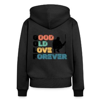 Bon vieux Love Forever Golfeur Golfeur - Sweat à capuche zippé Premium bio Femme - noir - Dos - Julia (174cm)