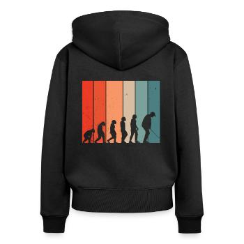 Human - Women's Premium Organic Zip Hoodie - black - Back - Julia (174cm)