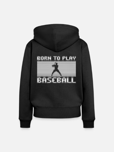 Baseball - Frauen Premium Bio Zip Hoodie - Schwarz
