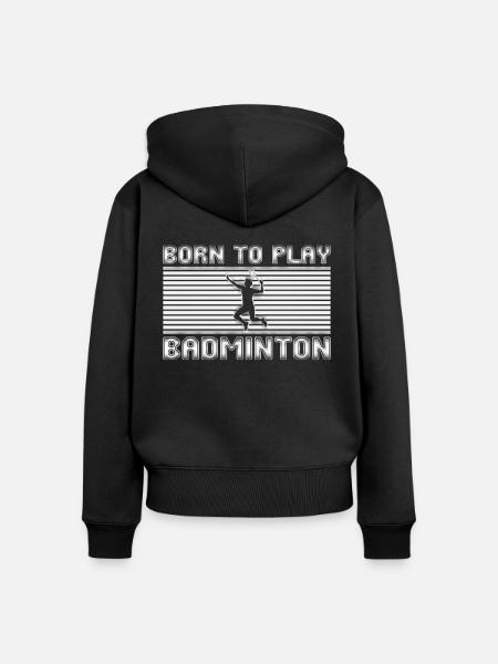 badminton - Frauen Premium Bio Zip Hoodie - Schwarz