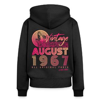 1967 In August Alles Original - Women's Premium Organic Zip Hoodie - black - Back - Julia (174cm)
