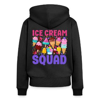 Ice Cream Team Cone Popsicle Ice - Frauen Premium Bio Zip Hoodie - Schwarz - Hinten - Julia (174cm)
