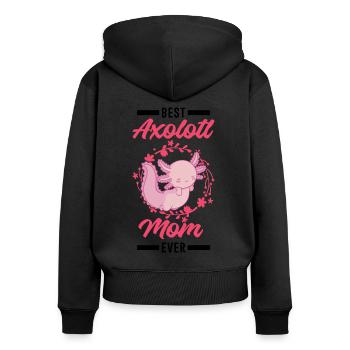 Meilleur Axolotl Maman Ever Axolotl Mama - Sweat à capuche zippé Premium bio Femme - noir - Dos - Julia (174cm)
