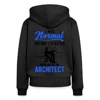 Architekt Geschenk Innenarchitekt Architektur - Frauen Premium Bio Zip Hoodie - Schwarz - Hinten - Julia (174cm)