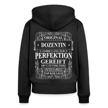 Original Dozentin Kollegen Geschenk Vintage - Frauen Premium Bio Zip Hoodie - Schwarz - Hinten - Julia (174cm)
