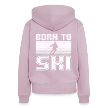 Ski - Sweat à capuche zippé Premium bio Femme - rose poudré - Dos - Julia (174cm)
