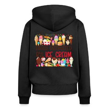 Ice Cream Cone Popsicle Easily - Frauen Premium Bio Zip Hoodie - Schwarz - Hinten - Julia (174cm)